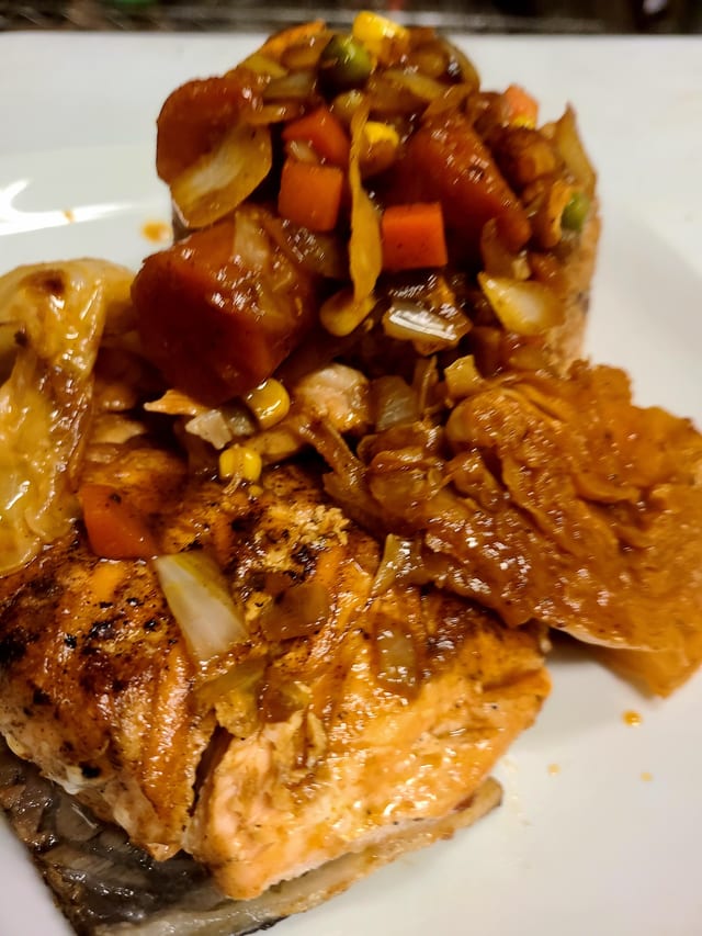 Braised Salmon.
